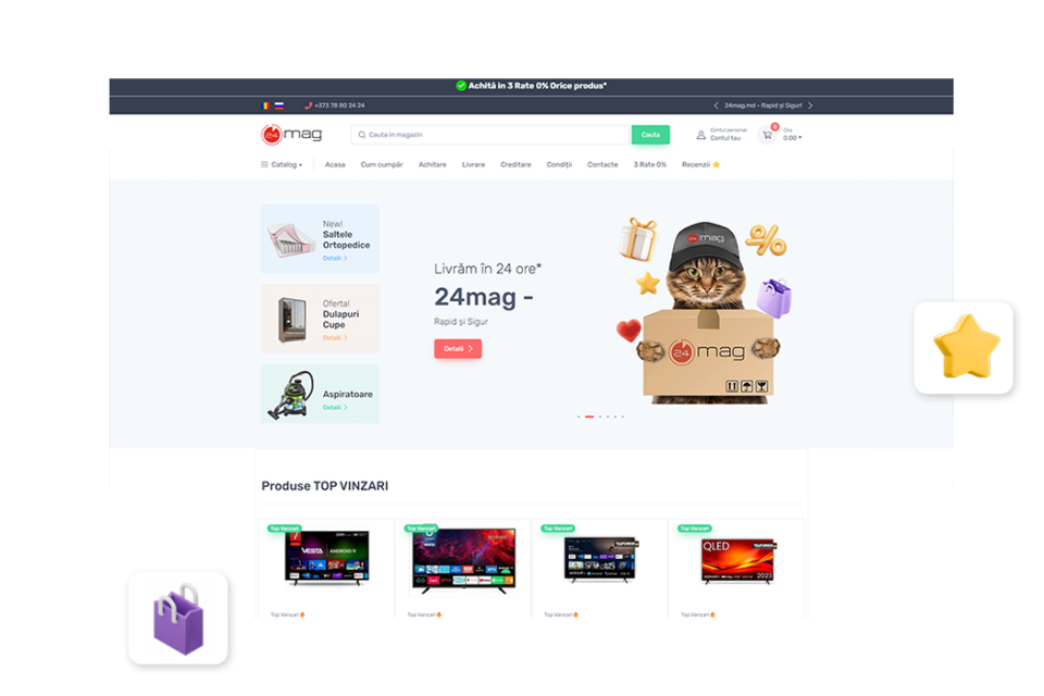 Creare magazin online la comandă, Chișinău și Moldova.