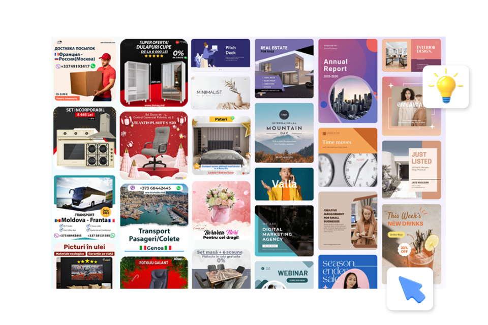 Bannere pentru publicitate online sau tipar.